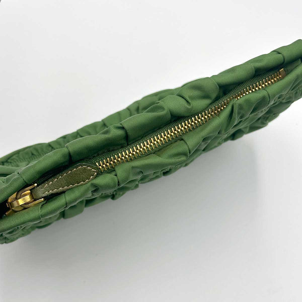 Prada Tessuto Gaufre Shoulder Bag - Green