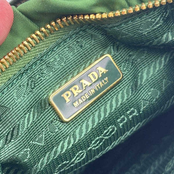 Prada Tessuto Gaufre Shoulder Bag - Green