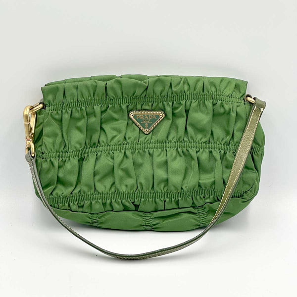 Prada Tessuto Gaufre Shoulder Bag - Green