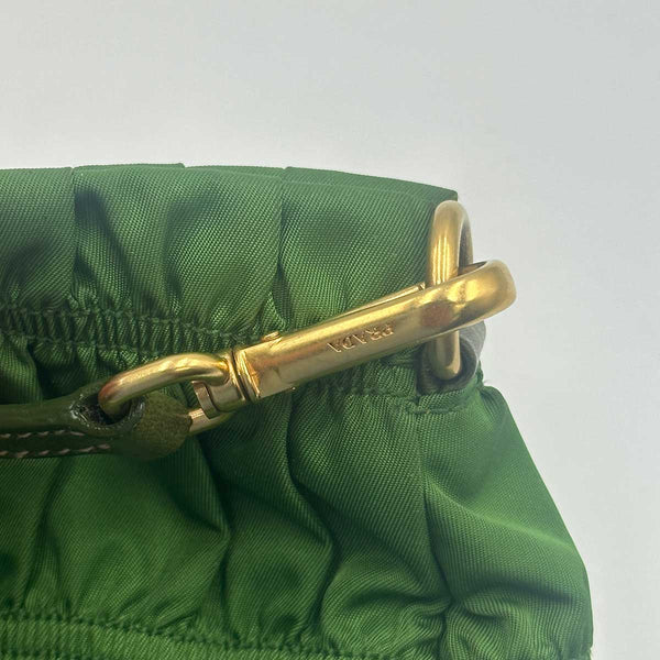 Prada Tessuto Gaufre Shoulder Bag - Green