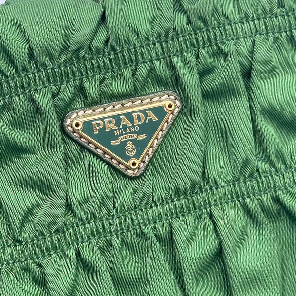 Prada Tessuto Gaufre Shoulder Bag - Green