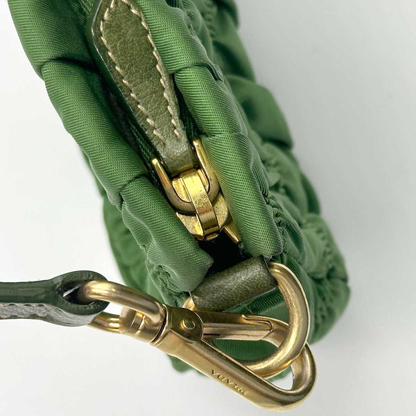 Prada Tessuto Gaufre Shoulder Bag - Green