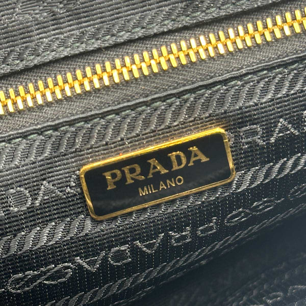 Prada Tessuto Saffiano Chain Crossbody Bag - Black Nylon