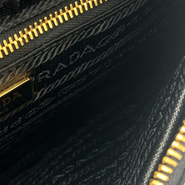 Prada Tessuto Saffiano Chain Crossbody Bag - Black Nylon