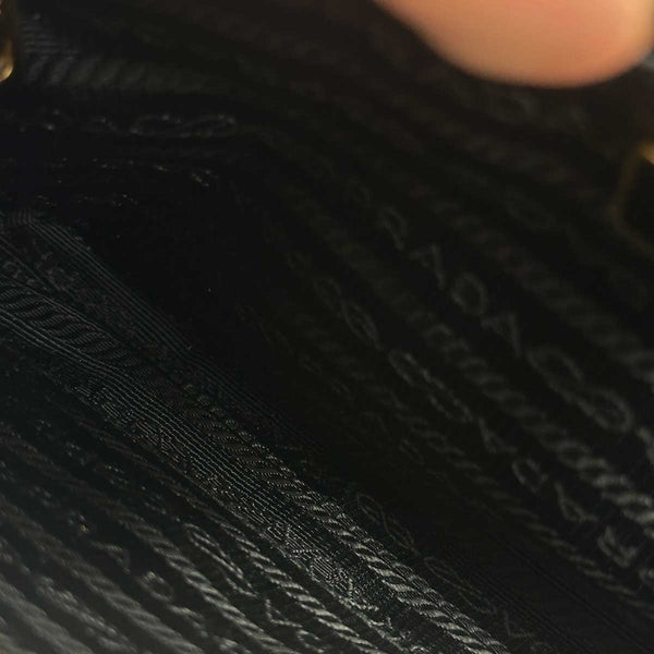 Prada Tessuto Saffiano Chain Crossbody Bag - Black Nylon