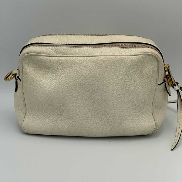 Prada Vitello Daino Double Zip Crossbody Bag - White