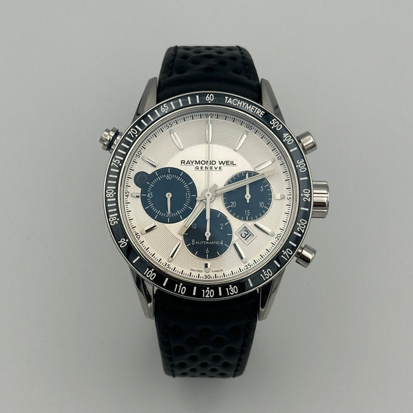 Raymond Weil Freelancer Chronograph - Silver Dial, Navy Blue