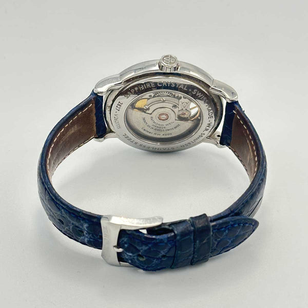 Raymond Weil Maestro Silver Dial Mens Watch - Blue leather strap