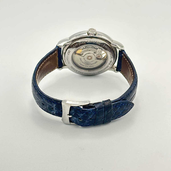 Raymond Weil Maestro Silver Dial Mens Watch - Blue leather strap