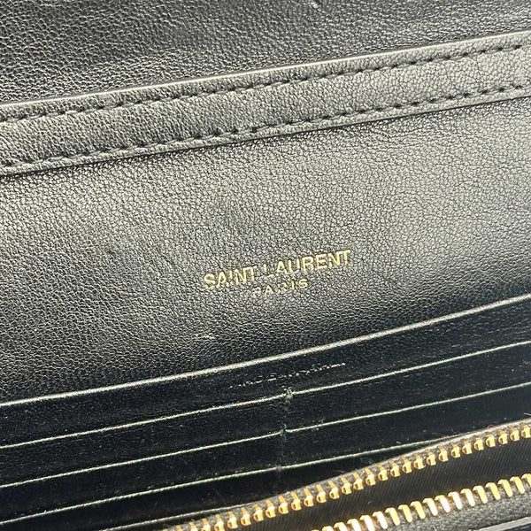 Saint Laurent Becky Chain Wallet in Quilted Lambskin - Black