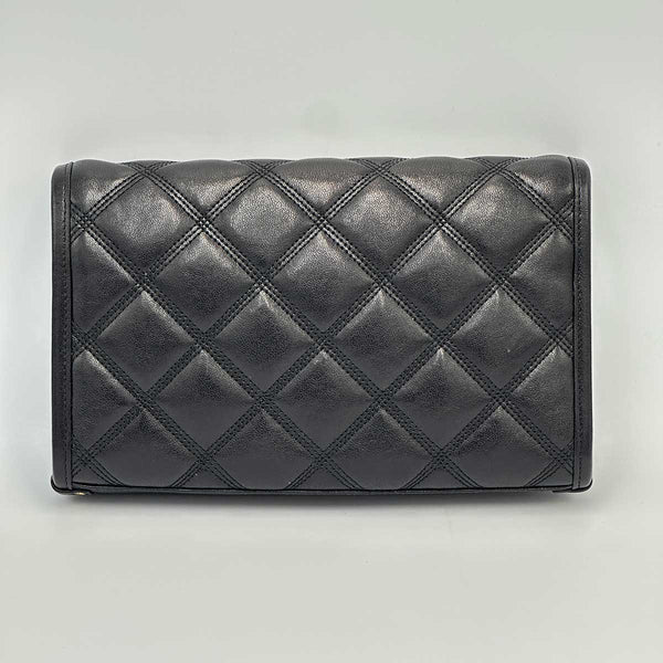 Saint Laurent Becky Chain Wallet in Quilted Lambskin - Black