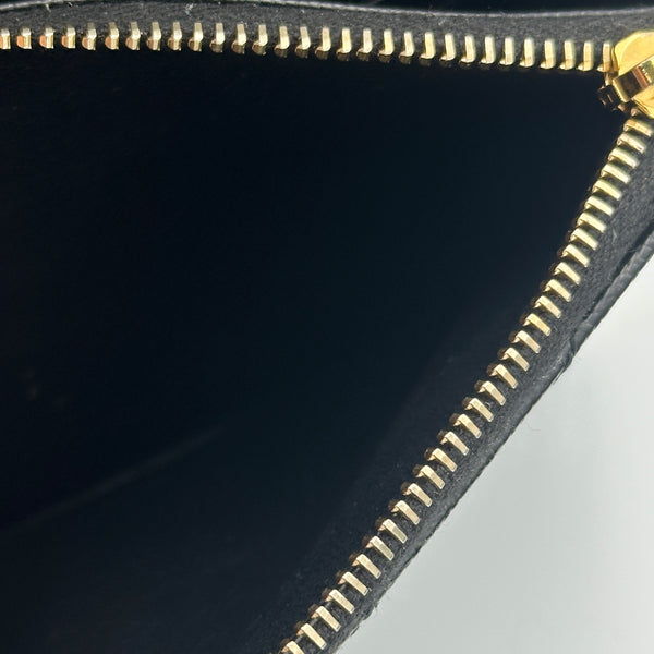 Saint Laurent Cassandre Envelope Chain Wallet in Grain De Poudre Leather - Black