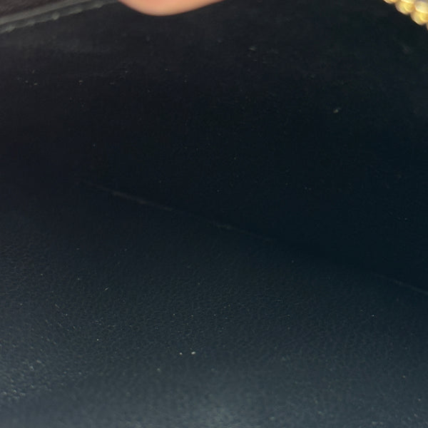 Saint Laurent Cassandre Envelope Chain Wallet in Grain De Poudre Leather - Black