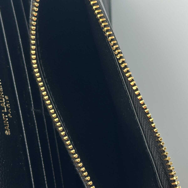Saint Laurent Cassandre Envelope Chain Wallet in Grain De Poudre Leather