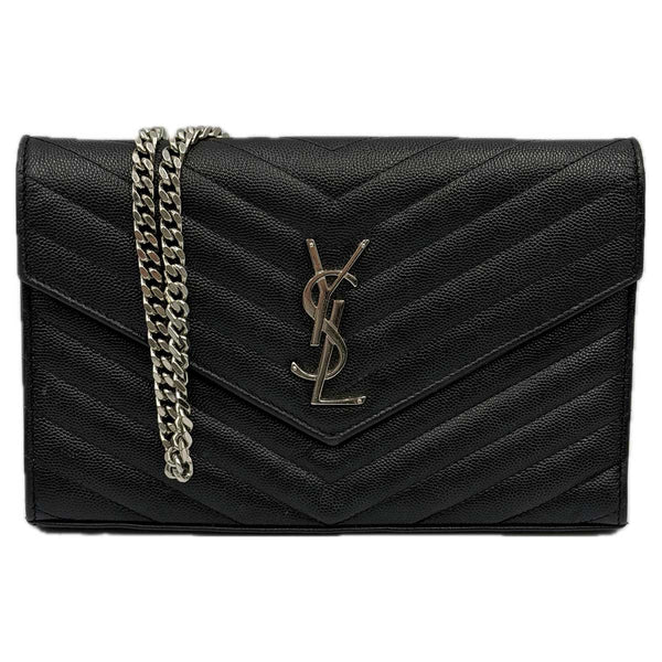 Saint Laurent Classic Cassandre Chain Wallet - Black