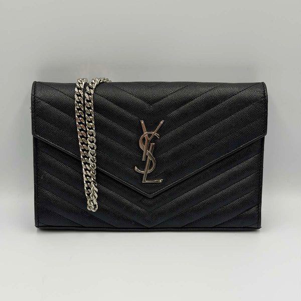 Saint Laurent Classic Cassandre Chain Wallet - Black
