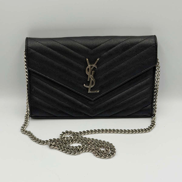 Saint Laurent Classic Cassandre Chain Wallet - Black