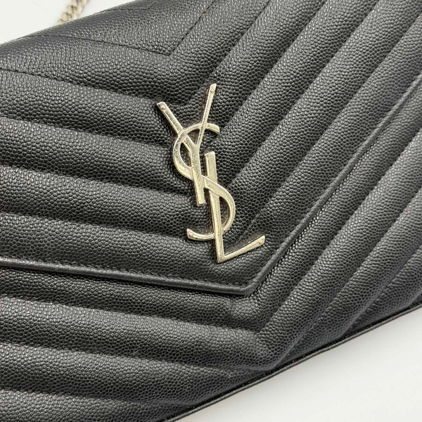 Saint Laurent Classic Cassandre Chain Wallet - Black