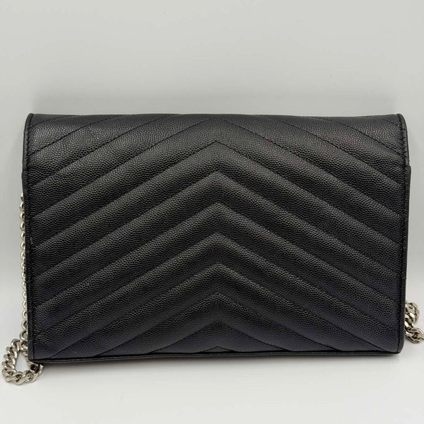 Saint Laurent Classic Cassandre Chain Wallet - Black