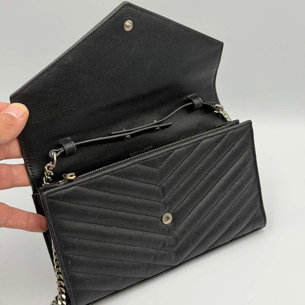 Saint Laurent Classic Cassandre Chain Wallet - Black