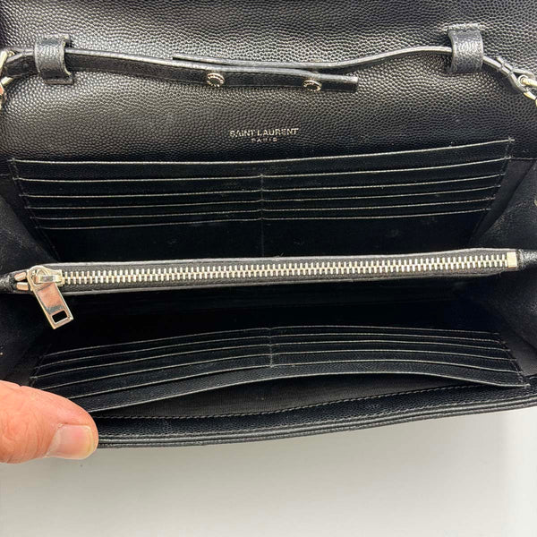 Saint Laurent Classic Cassandre Chain Wallet - Black