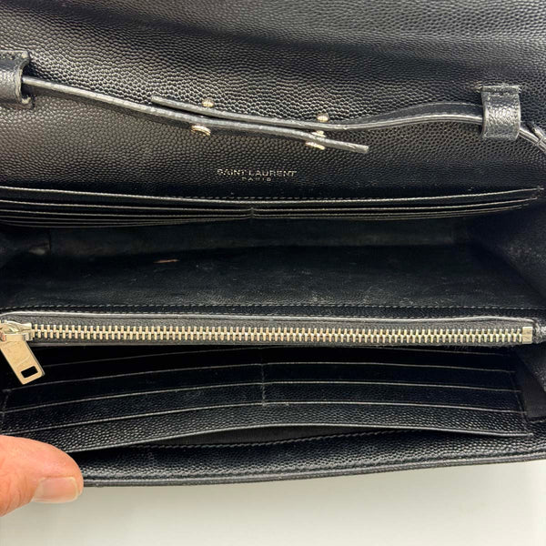 Saint Laurent Classic Cassandre Chain Wallet - Black