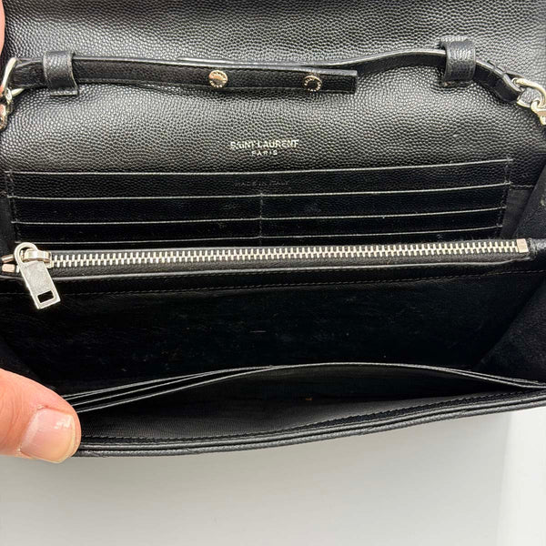 Saint Laurent Classic Cassandre Chain Wallet - Black