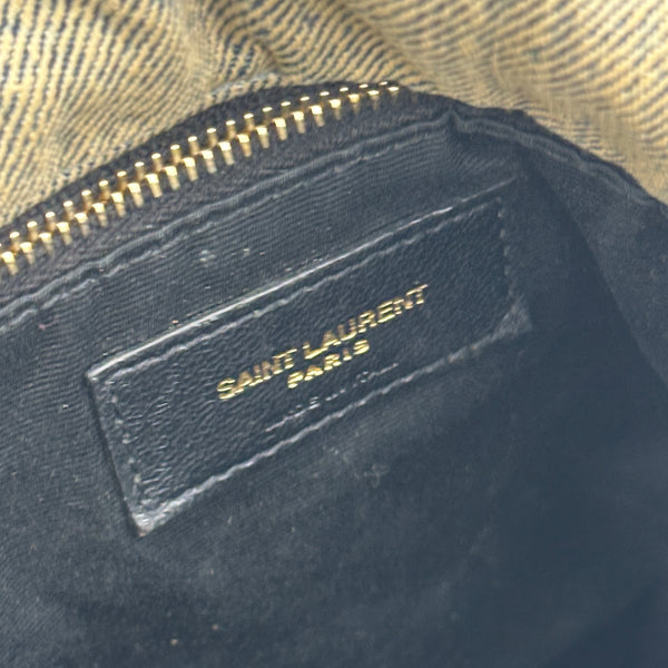 Saint Laurent Denim Quilted Medium Loulou Puffer Monogram Chain Satchel Azur