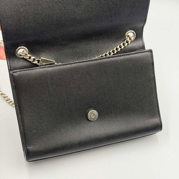 Saint Laurent Kate Small In Grain De Poudre Embossed Leather - Black