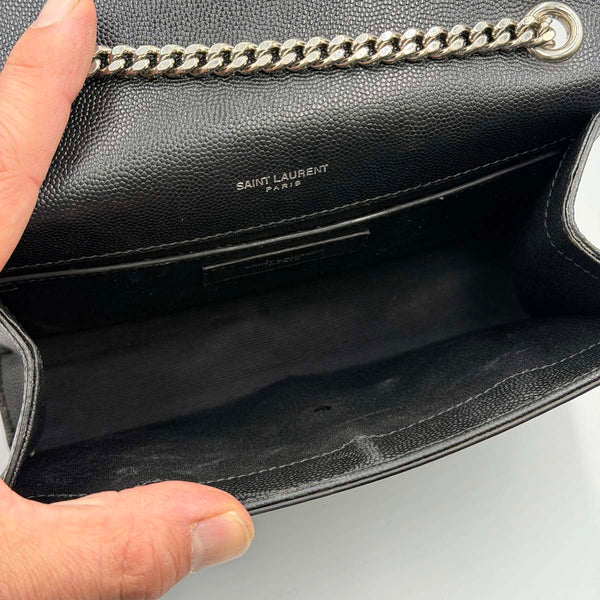 Saint Laurent Kate Small In Grain De Poudre Embossed Leather - Black