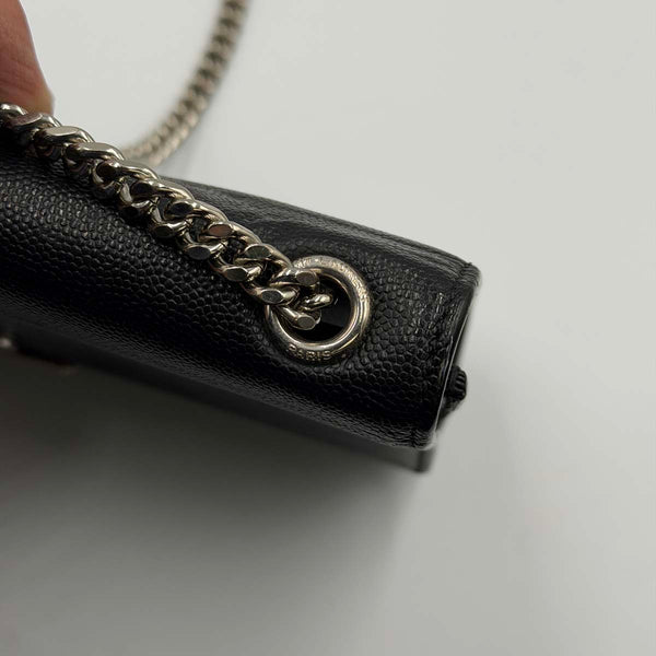 Saint Laurent Kate Small In Grain De Poudre Embossed Leather - Black