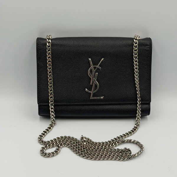 Saint Laurent Kate Small In Grain De Poudre Embossed Leather - Black
