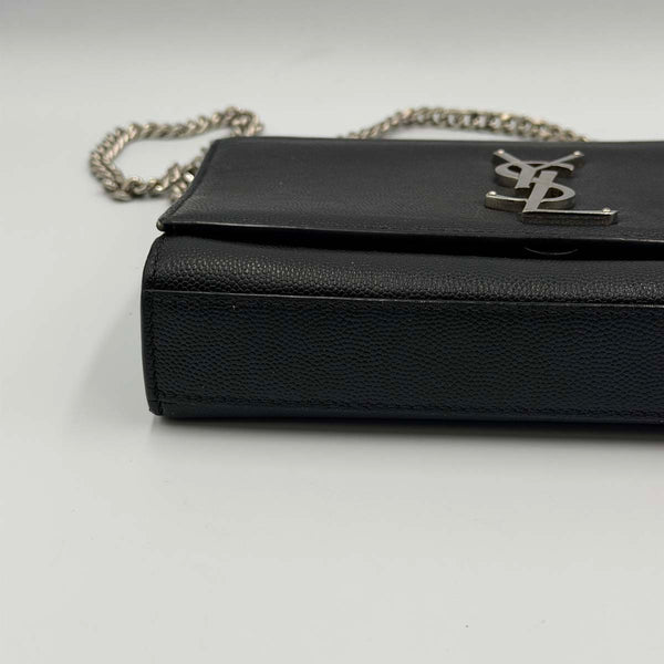 Saint Laurent Kate Small In Grain De Poudre Embossed Leather - Black