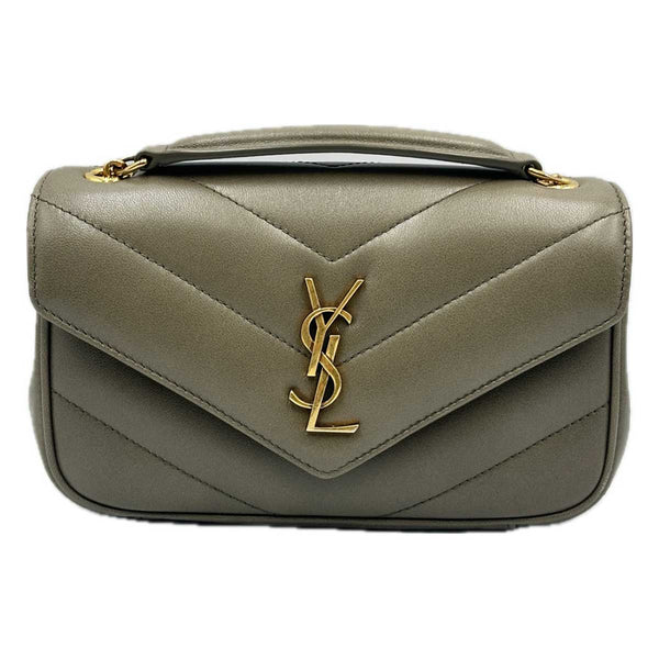 Saint Laurent LouLou Mini Bag in Lambskin - Strong Dark Moss