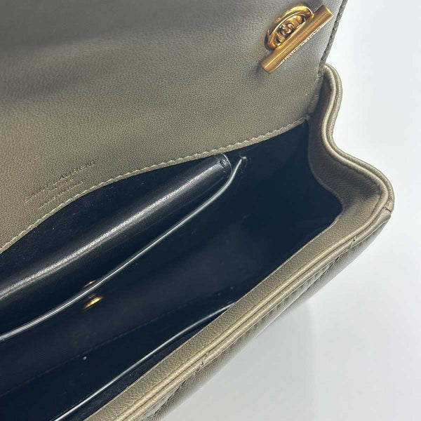 Saint Laurent LouLou Mini Bag in Lambskin - Strong Dark Moss