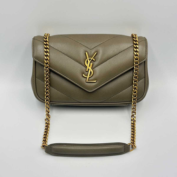 Saint Laurent LouLou Mini Bag in Lambskin - Strong Dark Moss