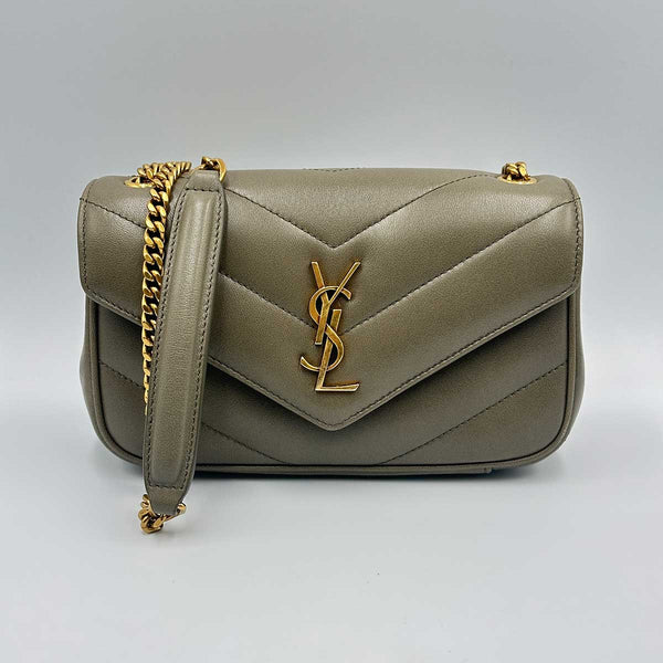 Saint Laurent LouLou Mini Bag in Lambskin - Strong Dark Moss