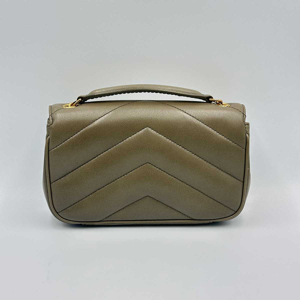 Saint Laurent LouLou Mini Bag in Lambskin - Strong Dark Moss