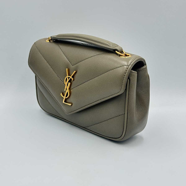 Saint Laurent LouLou Mini Bag in Lambskin - Strong Dark Moss