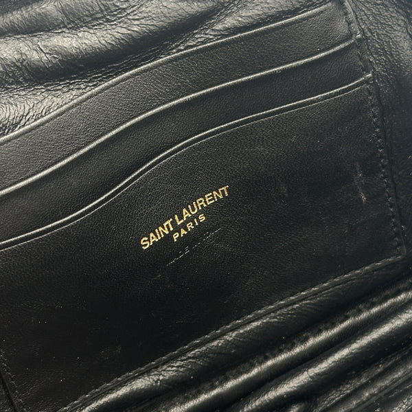Saint Laurent Lou Mini YSL Monogram Denim Camera Bag - California Blue