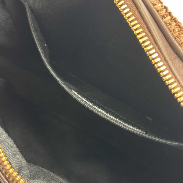 Saint Laurent Lou Shoulder Bag In Raffia and Leather - Brown