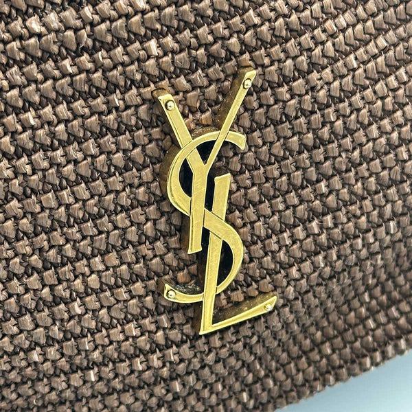 Saint Laurent Lou Shoulder Bag In Raffia and Leather - Brown