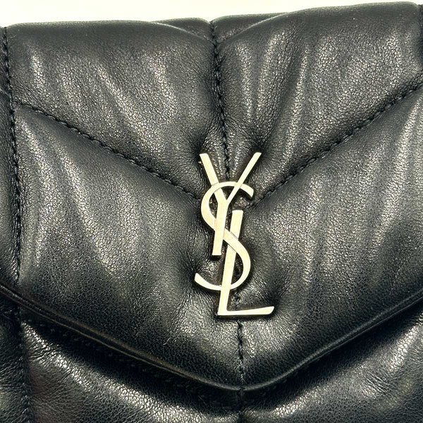 Saint Laurent Loulou Puffer Pouch Clutch - Black