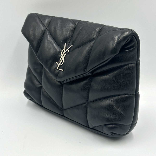 Saint Laurent Loulou Puffer Pouch Clutch - Black