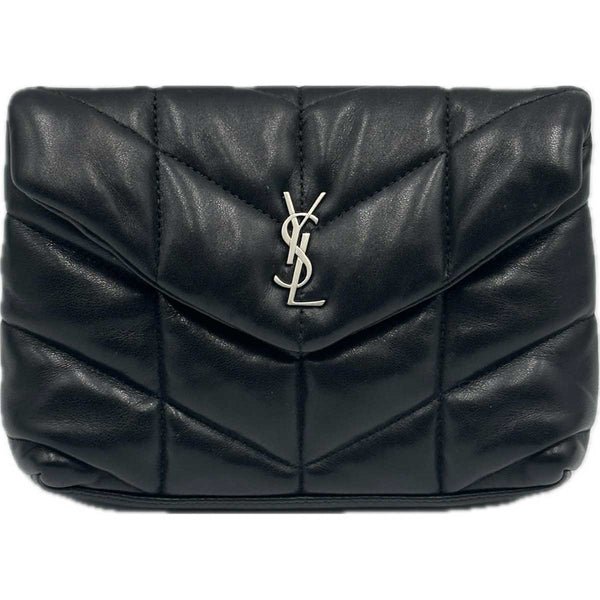 Saint Laurent Loulou Puffer Pouch Clutch - Black
