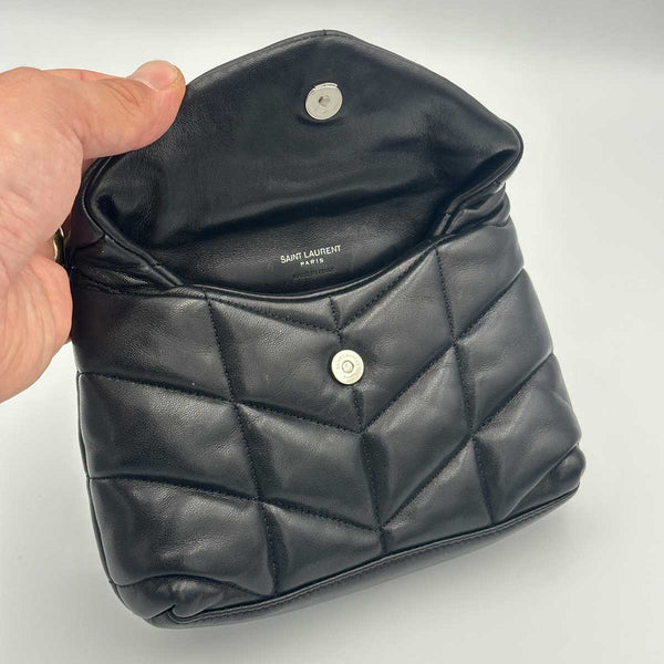 Saint Laurent Loulou Puffer Pouch Clutch - Black