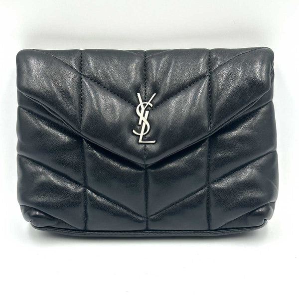 Saint Laurent Loulou Puffer Pouch Clutch - Black