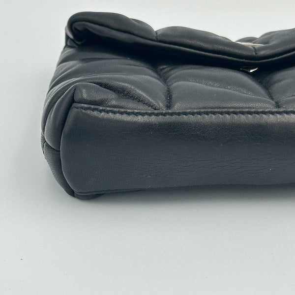 Saint Laurent Loulou Puffer Pouch Clutch - Black