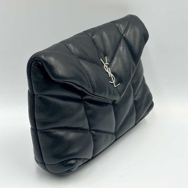 Saint Laurent Loulou Puffer Pouch Clutch - Black