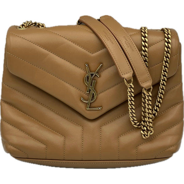 Saint Laurent Loulou Small Shoulder Bag in Quilted Leather - Camel